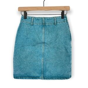 Bongo Vintage Women's Blue Denim Straight & Pencil Mini Skirt Sone Acid Wash